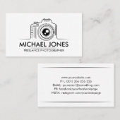 ラインアートカメラアイコン 名刺 (正面/裏面)