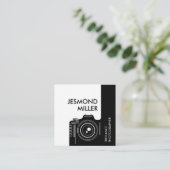 ラインアートカメラフォトグラファー名刺 スクエア名刺 (スタンド正面)