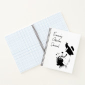 ラインアートガール花カスタム文字 ノートブック (内部)