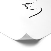 ラインアートキャットラインスケッチミニマル猫 ポスター (角)