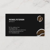 ラインアートコーヒーカップと豆オンブラック 名刺 (裏面)