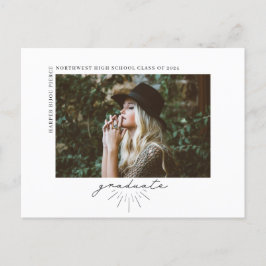 ラインアートスクリプト卒業水平フォトアニメーション ポストカード