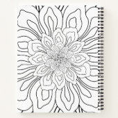 ラインアートスケッチのフラワーカラーリングページ ノートブック (裏面)