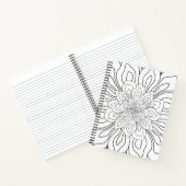 ラインアートスケッチのフラワーカラーリングページ ノートブック (内部)