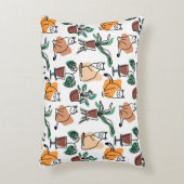 ラインアートスケッチ猫と花 アクセントクッション (正面(垂直))