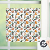 ラインアートスケッチ猫と花 ウィンドウサイン (ホーム)