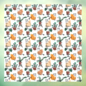 ラインアートスケッチ猫と花 ウィンドウサイン (シート3)