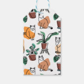 ラインアートスケッチ猫と花 ギフトタグ (裏面)