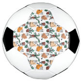 ラインアートスケッチ猫と花 サッカーボール (回転)