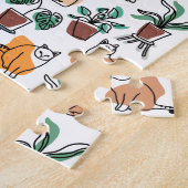 ラインアートスケッチ猫と花 ジグソーパズル (側面)
