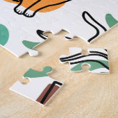 ラインアートスケッチ猫と花 ジグソーパズル (側面)