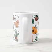 ラインアートスケッチ猫と花 ジャンボコーヒーマグカップ (裏面)
