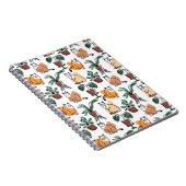 ラインアートスケッチ猫と花 ノートブック (右側)