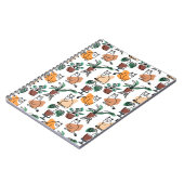 ラインアートスケッチ猫と花 ノートブック (左側)