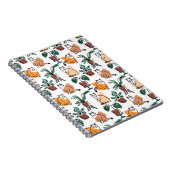 ラインアートスケッチ猫と花 ノートブック (右側)