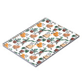 ラインアートスケッチ猫と花 ノートブック (左側)