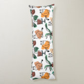 ラインアートスケッチ猫と花 ボディピロー (裏面 (縦))