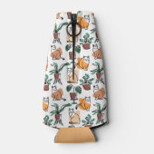 ラインアートスケッチ猫と花 ボトルクーラー (裏面)