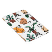 ラインアートスケッチ猫と花 マグネット (右側)