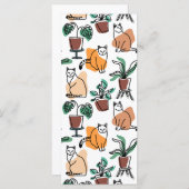 ラインアートスケッチ猫と花 メニュー (正面/裏面)