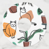 ラインアートスケッチ猫と花 ワイングラスタグ (裏面)