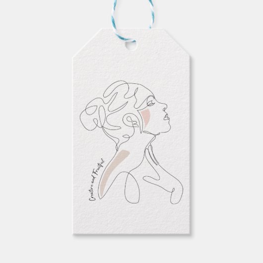 ラインアートスケッチ-クリエイティブと実り多い ギフトタグ (正面)