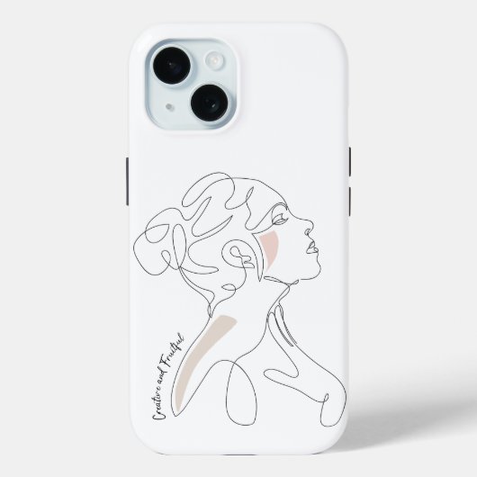 ラインアートスケッチ-クリエイティブと実り多い Case-Mate iPhoneケース (裏面)