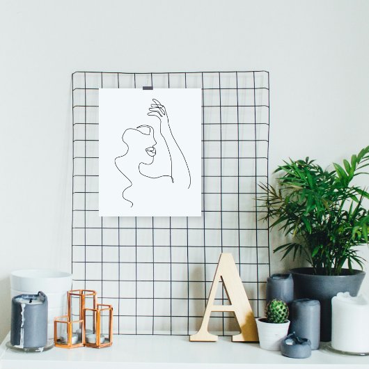 ラインアートスケッチ |白黒 |ミニマリスト ポスター