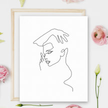 ラインアートスケッチ |白黒 |ミニマリスト