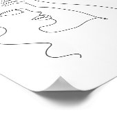 ラインアートスケッチ |白黒 |ミニマリスト ポスター (角)