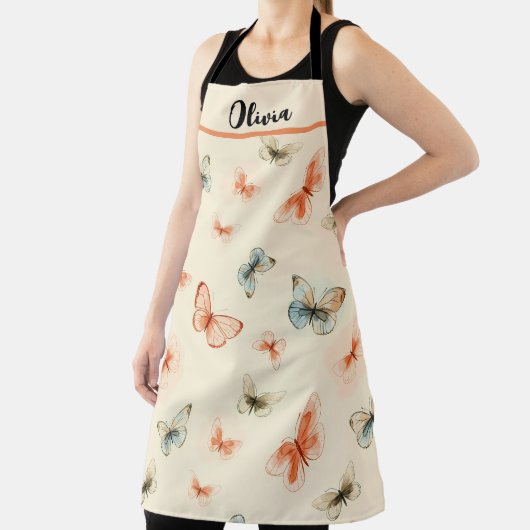 ラインアートスタイリッシュ蝶 エプロン (インサイチュ)