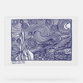 ラインアートスターリーナイトストレッチキャンバス印刷 アクリルサイン (正面)