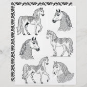 ラインアートダマスクデザインタトゥーウマ (正面/裏面)