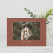 ラインアートテラコッタ卒業水平フォト 案内状 (スタンド正面)