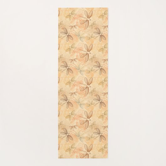 ラインアートトンボの花の桃模様 ヨガマット (裏面)