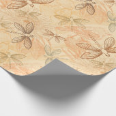 ラインアートトンボの花の桃模様 ラッピングペーパー (角)