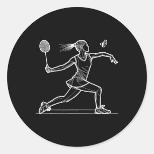 ラインアートバドミントン選手シャトルウィメンバドミントン ラウンドシール