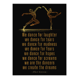 ラインアートバレエダンサーとアインシュタインのダンス詩 フォトプリント           