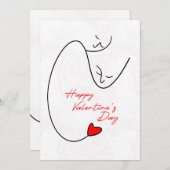 ラインアートバレンタインデーのカード サンキューカード (正面/裏面)