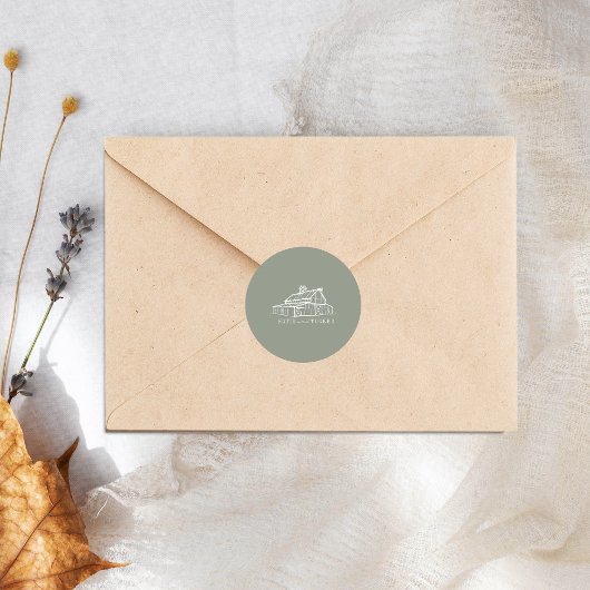 ラインアートバーンセージグリーンファーム秋の結婚式 ラウンドシール