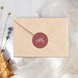 ラインアートバーンミュートレッドファーム秋の結婚式 ラウンドシール