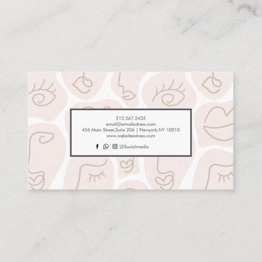 ラインアートパステル美しいヘア 名刺 (裏面)