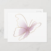 ラインアートパープルバタフライ ポストカード (正面/裏面)