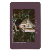 ラインアートパープル卒業写真発表 マグネット (縦)