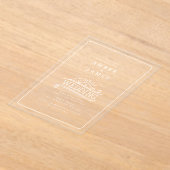 ラインアートビーチウェーブズサンセット結婚ズ アクリル招待状 (レイダウン)