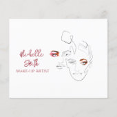 ラインアートファッションメイクアップ、メイクアップアーティストブランディング チラシ (正面)