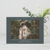 ラインアートフォトエメラルド卒業パーティー招待状 招待状 (スタンド正面)