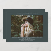 ラインアートフォトエメラルド卒業パーティー招待状 招待状 (正面/裏面)