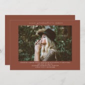 ラインアートフォトテラコッタ卒業パーティー 招待状 (正面/裏面)