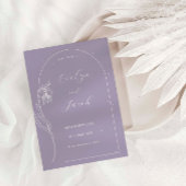 ラインアートフラワーアーチラベンダー日付を保存 招待状